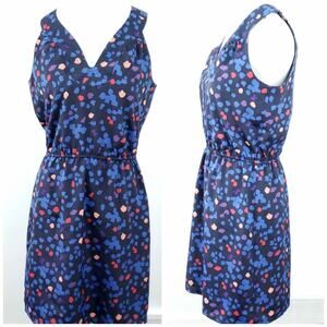 Loft  Dress Sleeveless Multicolor  VNeck Blue SZ 6